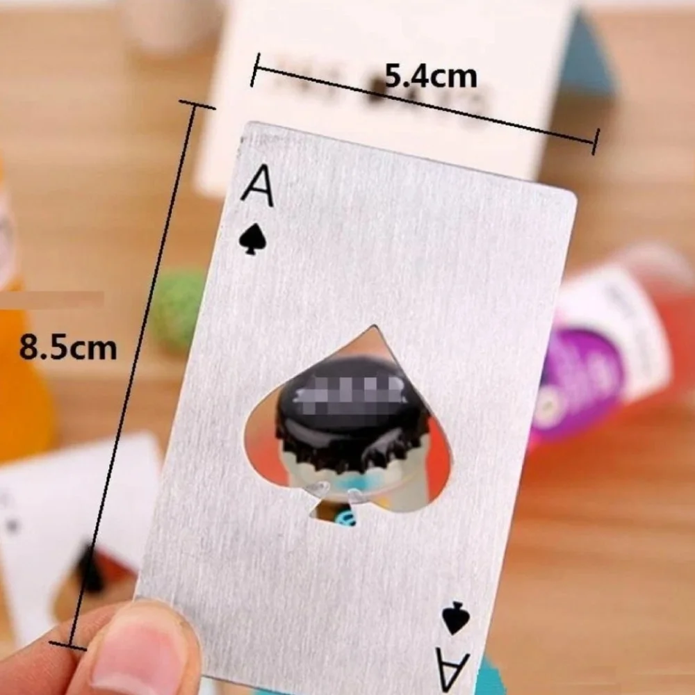 🦋 Silver Playing Card Bottle Opener Party Favor